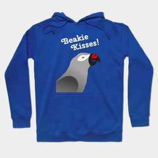 African Grey Parrot Beakie Kisses Hoodie